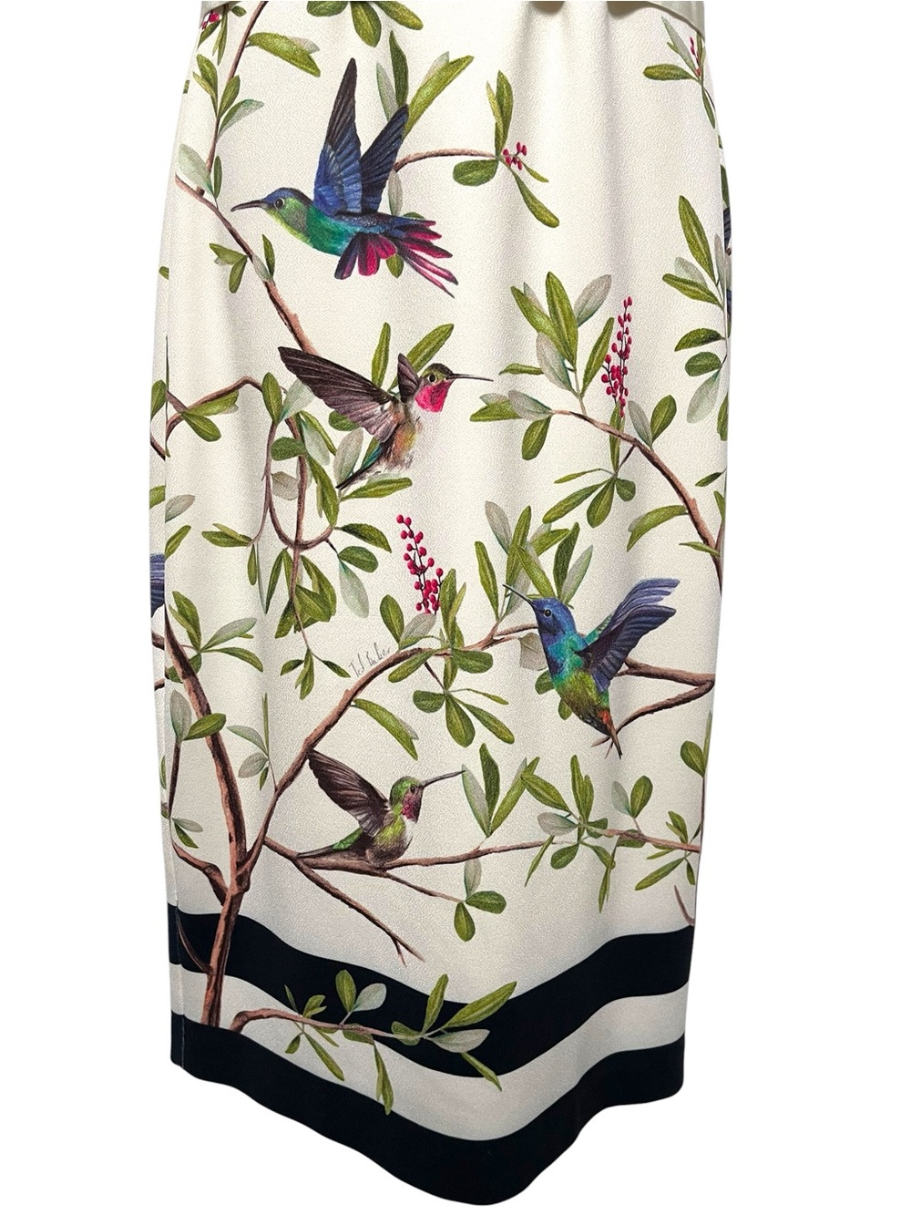 EUC TED BAKER Everly Highgrove Hummingbird Blossom Bodycon Dress L/10 - Picture 6 of 16